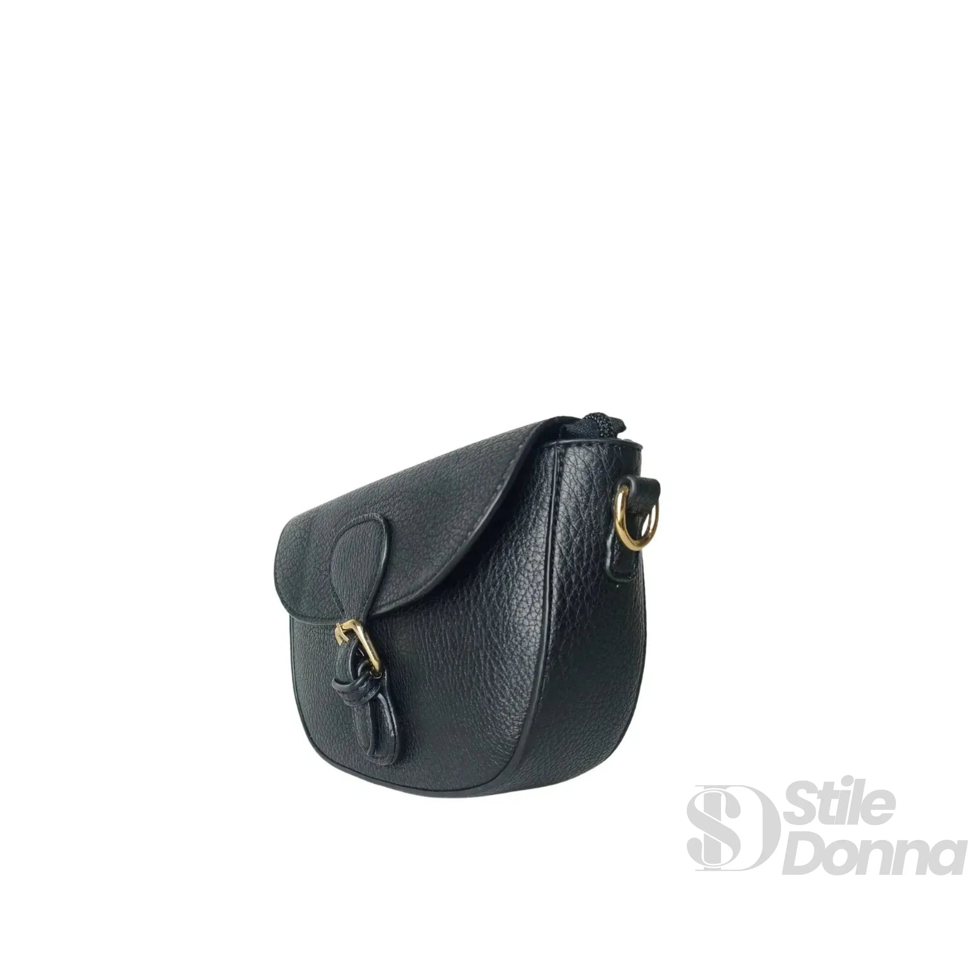 Borsa Crossbody in Pelle Azzurra con Chiusura Magnetica | Insieme con accessori | ecopelle | Nero