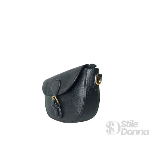 Borsa Crossbody in Pelle Azzurra con Chiusura Magnetica | Insieme con accessori | ecopelle | Nero