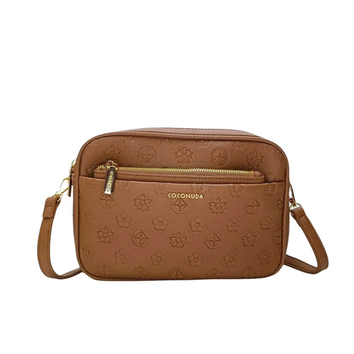 Borsa A Tracolla Coconuda in Pelle Marrone | Vista frontale | ecopelle | Marrone