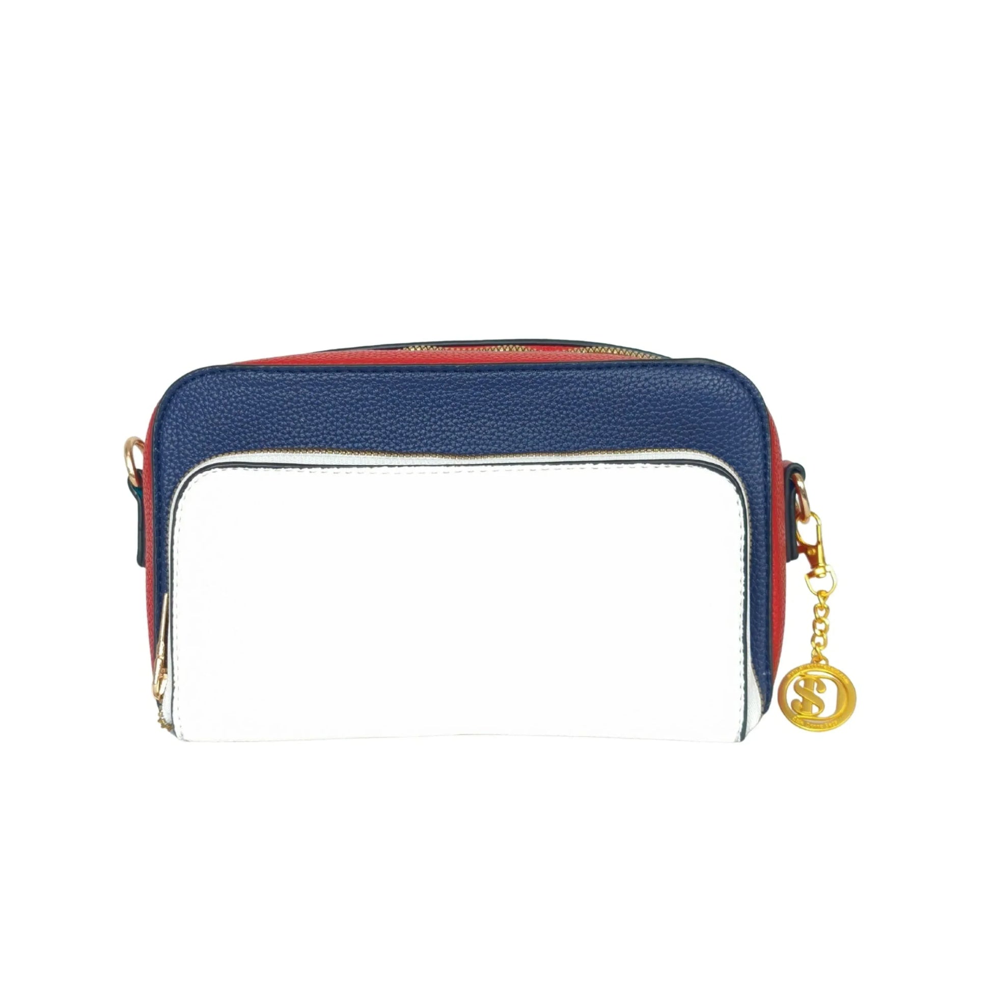 Borsa A Tracolla Donna Ecopelle Tricolore | Vista frontale | ecopelle | Blu