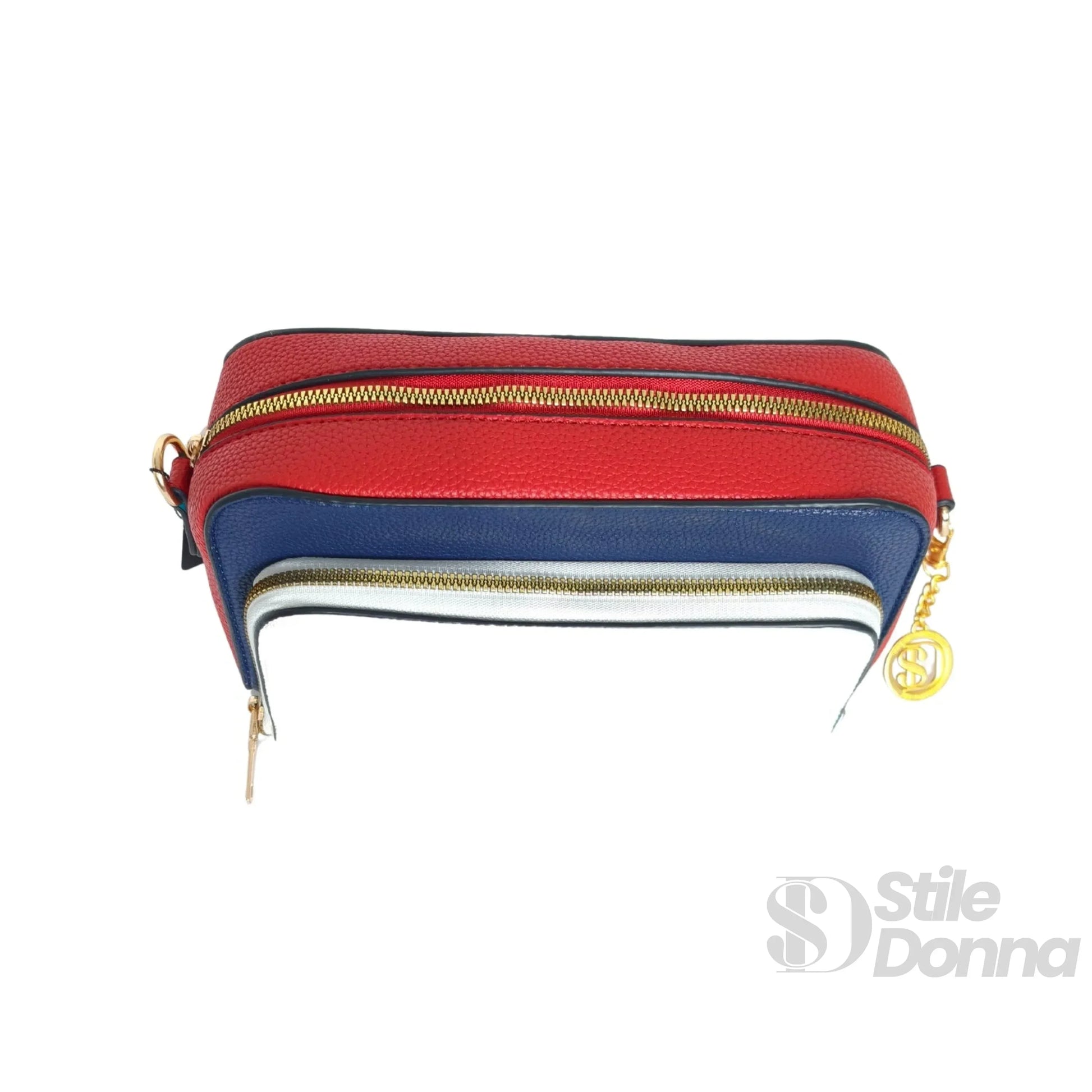 Borsa A Tracolla Donna Ecopelle Tricolore | Prospettiva indossata | ecopelle