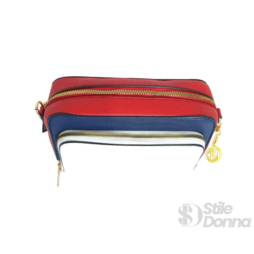 Borsa A Tracolla Donna Ecopelle Tricolore | Prospettiva indossata | ecopelle