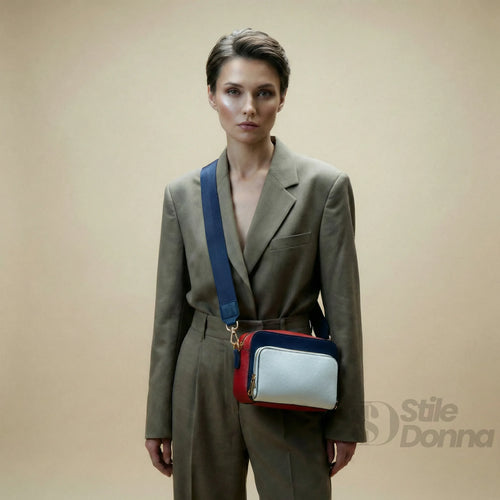 Borsa A Tracolla Donna Ecopelle Tricolore | Vista laterale | ecopelle