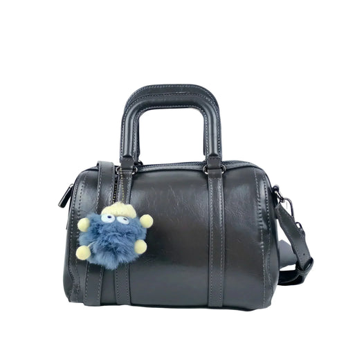 Borsa Ecopelle Grigio Scuro Con Tracolla Removibile Ampio… | Vista frontale | ecopelle | Grigio