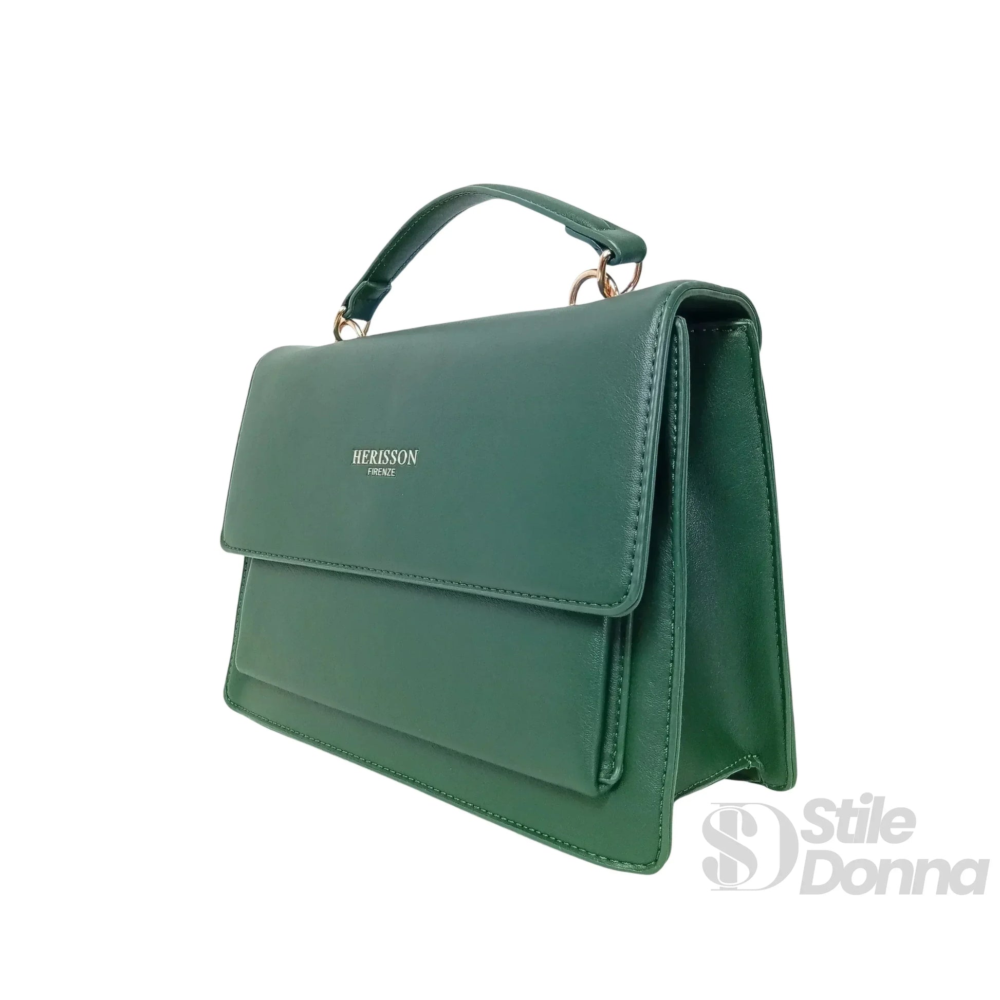 Herisson Firenze Borsa in Pelle Vegana | Dettaglio manico | ecopelle | Verde