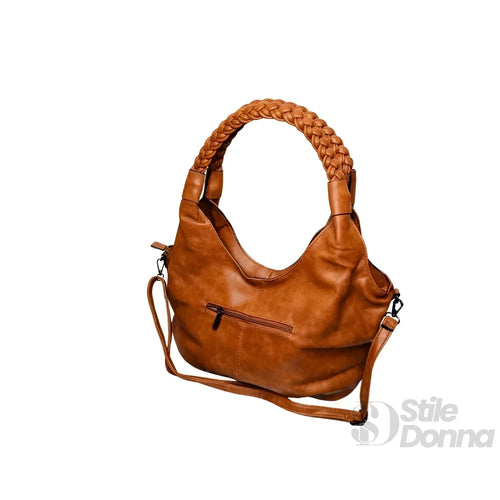 Borsa Hobo Shopping Bag Ecopelle Cuoio Con Fodera Interna… | Dettaglio esterno | ecopelle | Cuoio