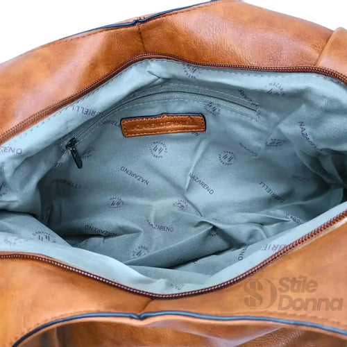 Borsa Hobo Shopping Bag Ecopelle Cuoio Con Fodera Interna… | Vista posteriore | ecopelle | Cuoio