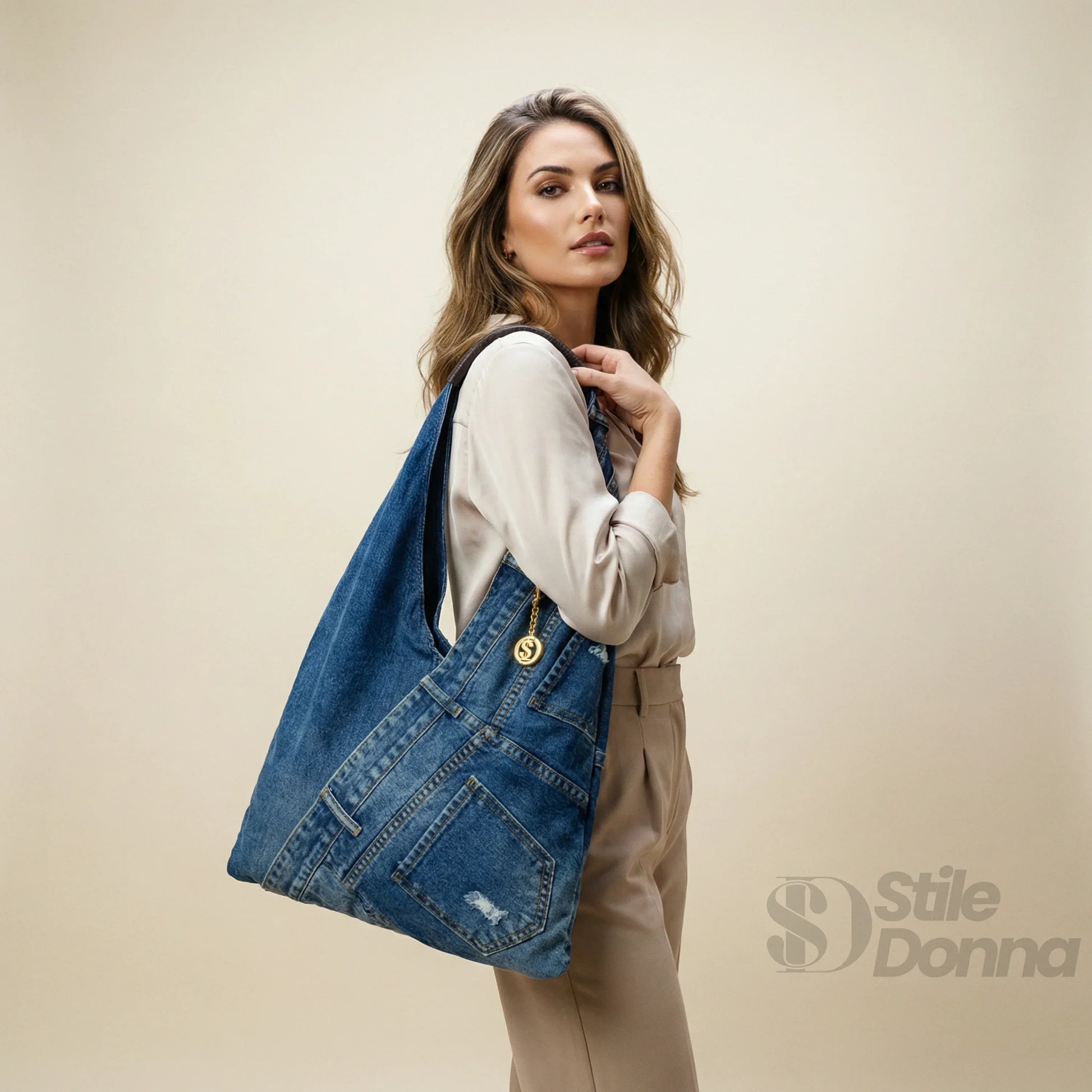borsa-hobo-tote-in-denim-con-stampa-grafica-zaino-849 - Stile Donna Bags