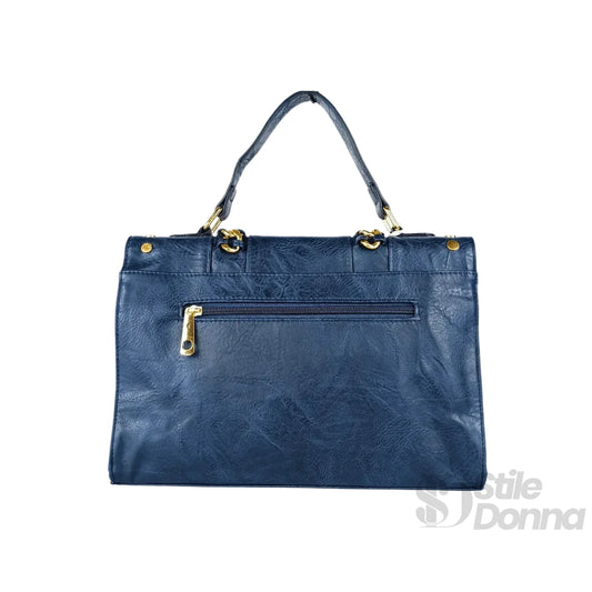 borsa-in-ecopelle-con-tracolla-removibile-a-mano-pelle-blu-136 - Stile Donna Bags