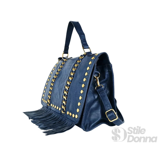 borsa-in-ecopelle-con-tracolla-removibile-a-mano-pelle-blu-872 - Stile Donna Bags