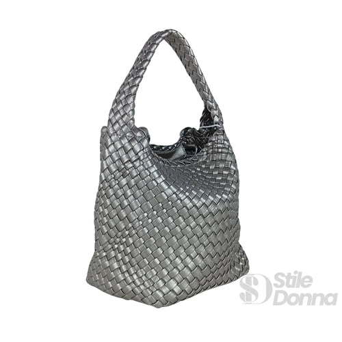 Borsa In Ecopelle Intrecciata Con Chiusura A Cerniera E T… | Interno e tasche | vera pelle