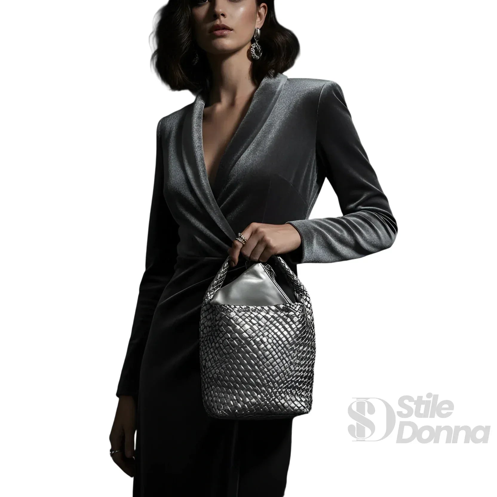 borsa-in-ecopelle-intrecciata-a-mano-secchiello-269 - Stile Donna Bags