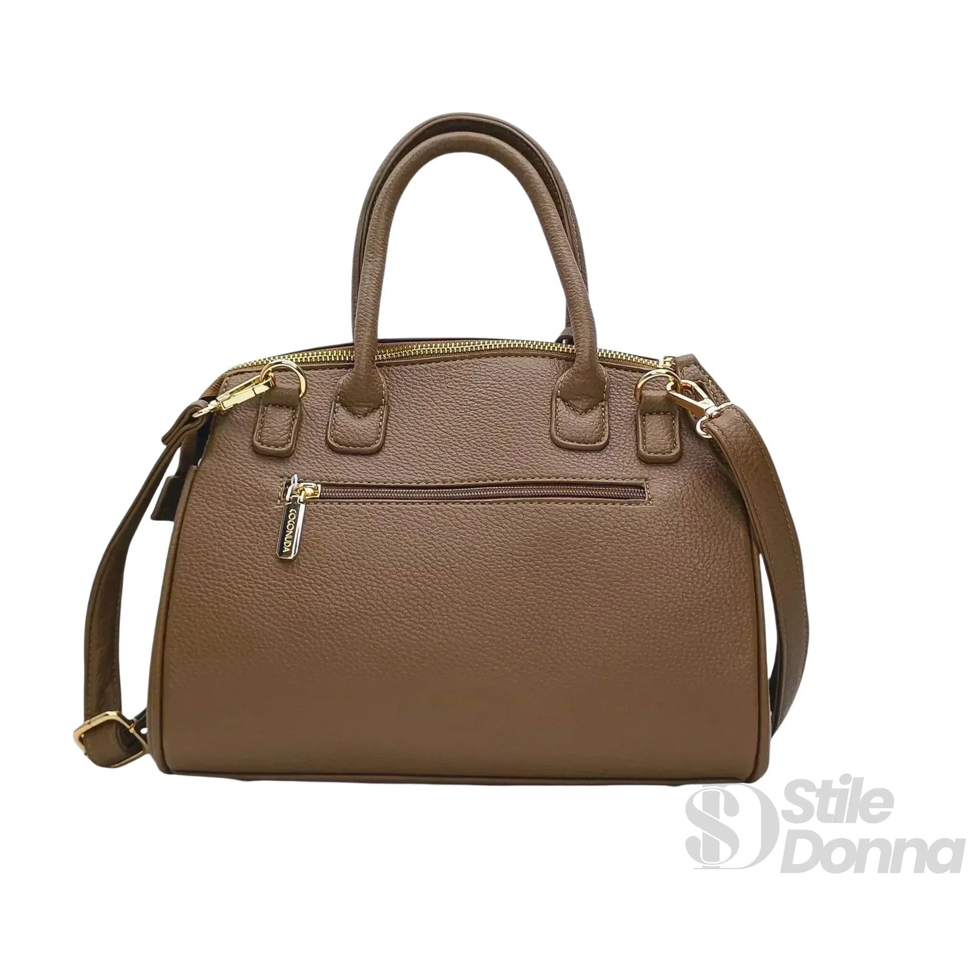 Coconuda Borsa In Ecopelle Tracolla Regolabile | Dettaglio esterno | vera pelle | Marrone