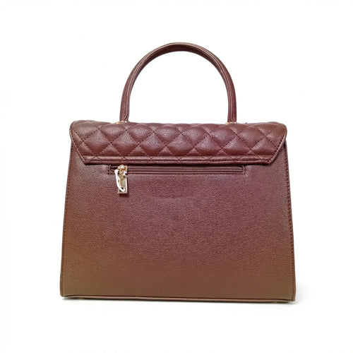 Borsa In Pelle PU Chiusura Quadrifoglio Metallo Oro Inter… | Interno e tasche | ecopelle | Marrone
