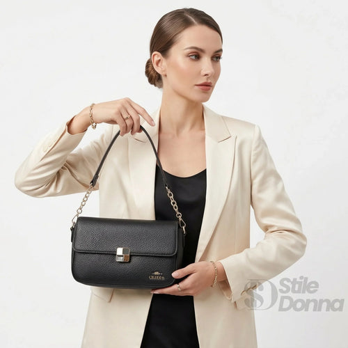 Charro Borsa In Pelle PU Crossbody Con Manico Rimovibile … | Vista posteriore | ecopelle | Nero