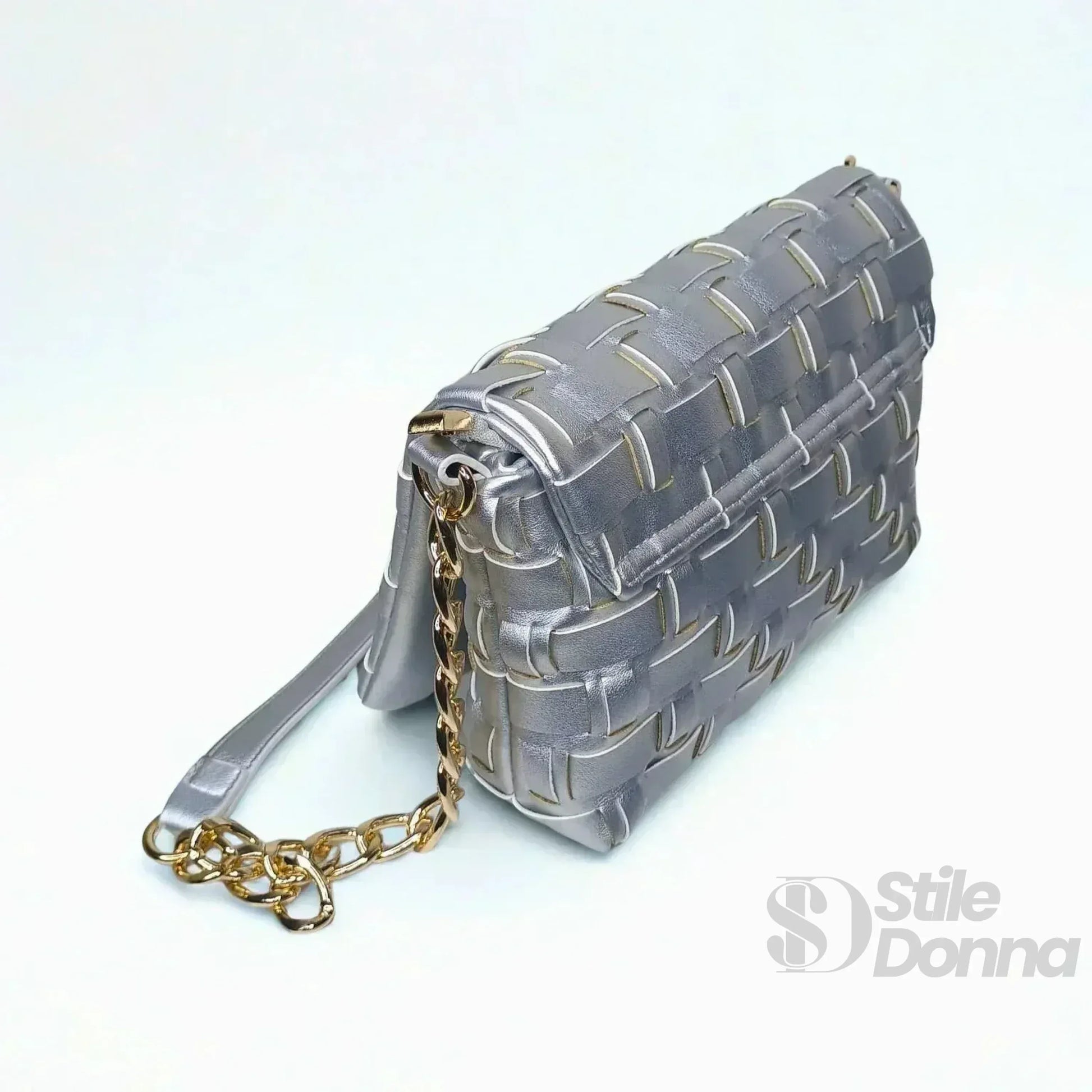borsa-intrecciata-argento-coconuda-a-tracolla-pelle-102 - Stile Donna Bags