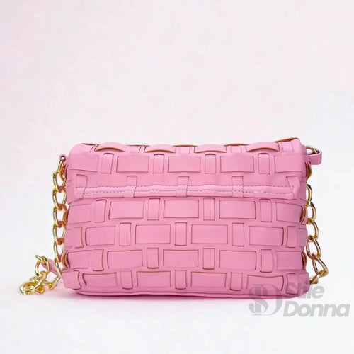 Coconuda Borsa Intrecciata Argento A Tracolla In Ecopelle… | Vista laterale | ecopelle | Rosa