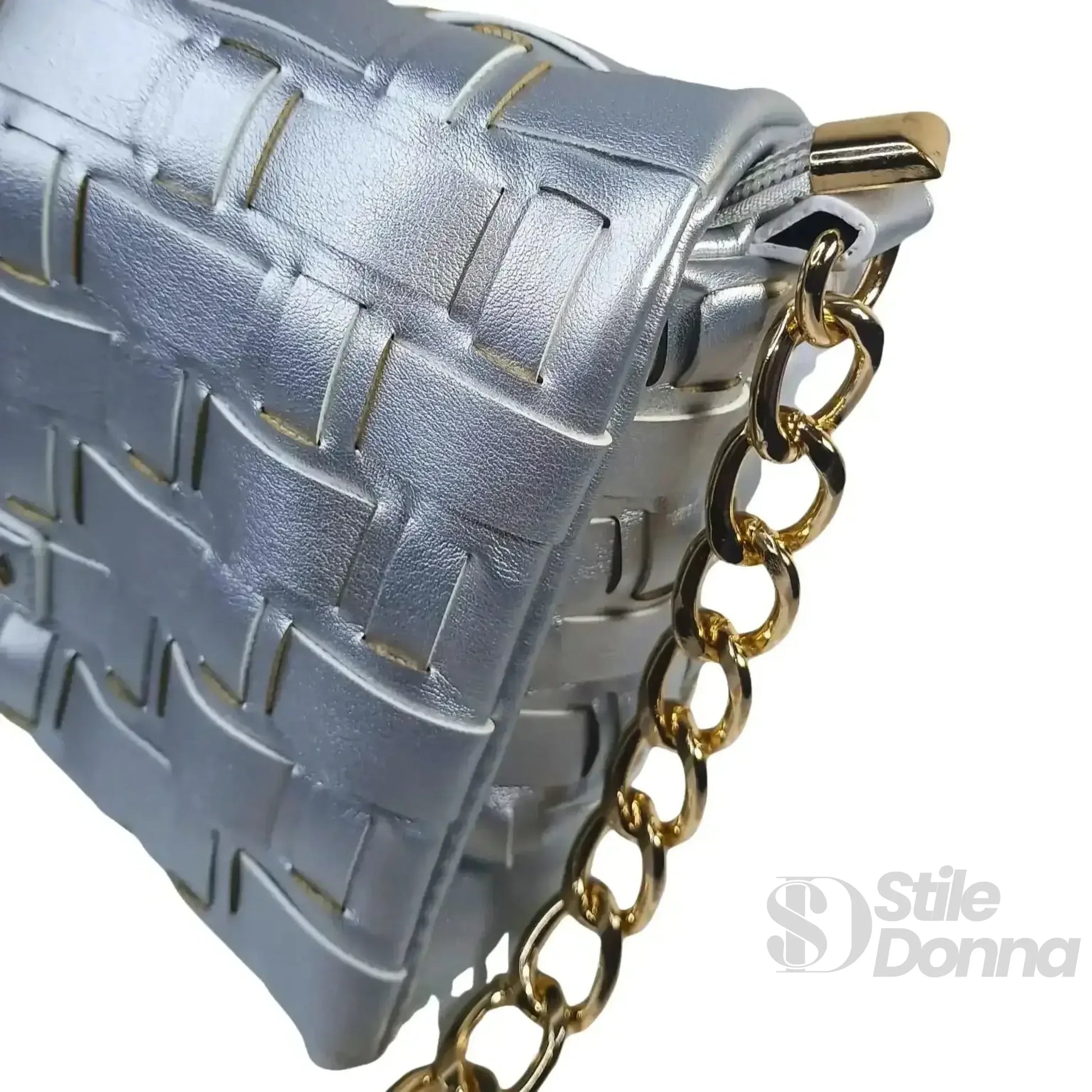 borsa-intrecciata-argento-coconuda-a-tracolla-pelle-825 - Stile Donna Bags