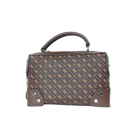 Mini Doctor Bag In Pelle Microfibra Con Monogramma, Borsa… | Vista frontale | ecopelle | Marrone