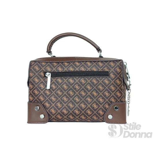 Mini Doctor Bag In Pelle Microfibra Con Monogramma, Borsa… | Vista posteriore | ecopelle | Marrone