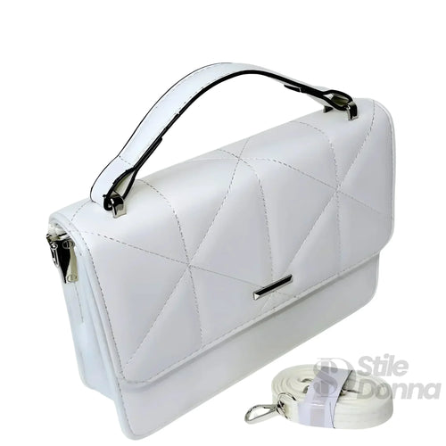 borsa-portatile-da-donna-in-pelle-bianca-dal-design-elegante-a-mano-566 - Stile Donna Bags