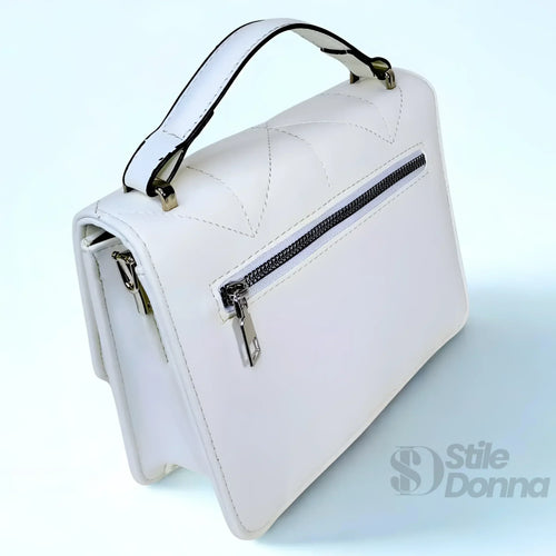 borsa-portatile-da-donna-in-pelle-bianca-dal-design-elegante-a-mano-867 - Stile Donna Bags