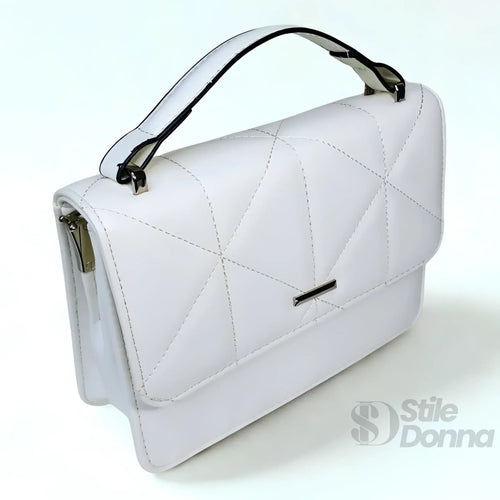borsa-portatile-da-donna-in-pelle-bianca-dal-design-elegante-a-mano-964 - Stile Donna Bags