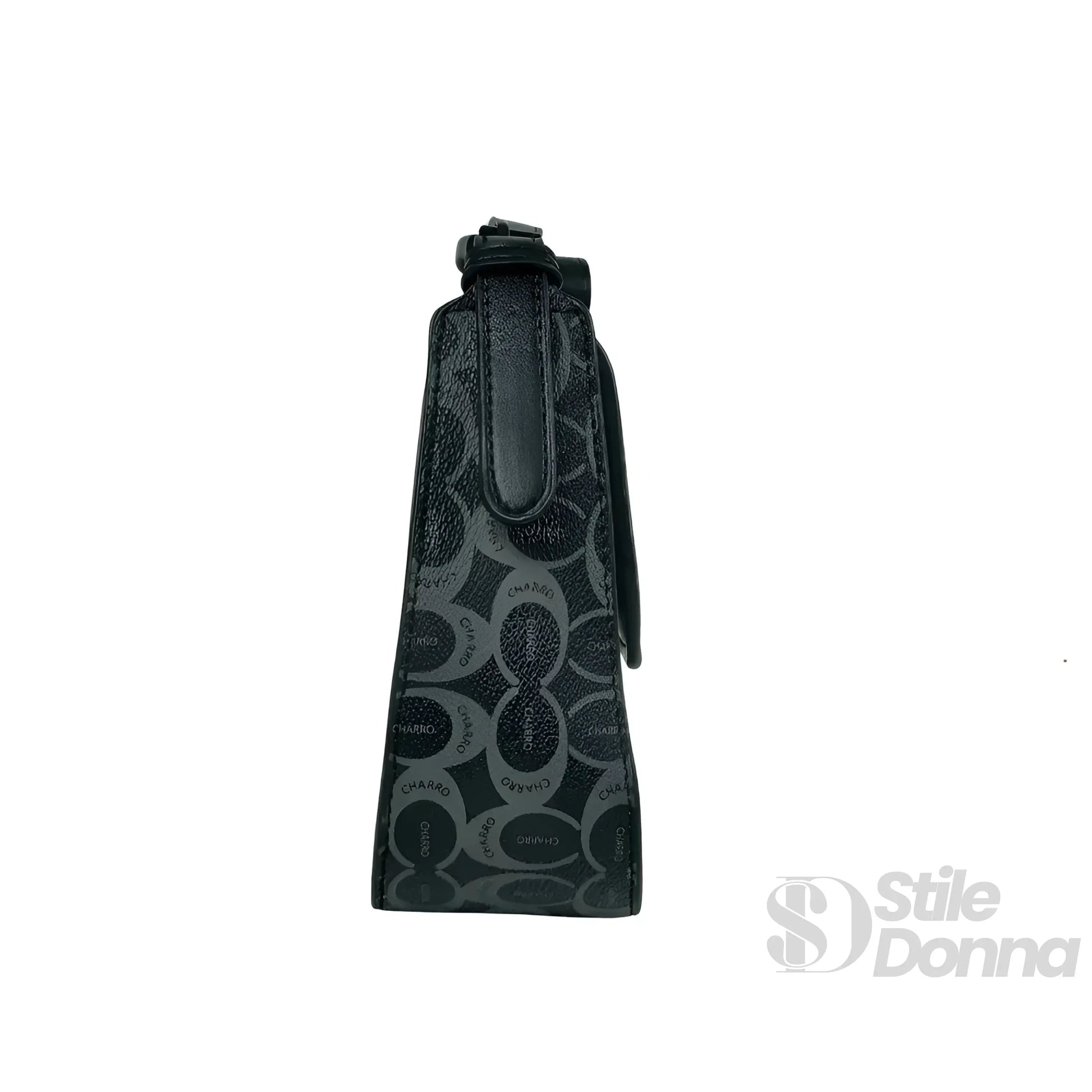 Borsa Saddle Charro Ecopelle Con Tracolla | Prospettiva indossata | ecopelle | Nero