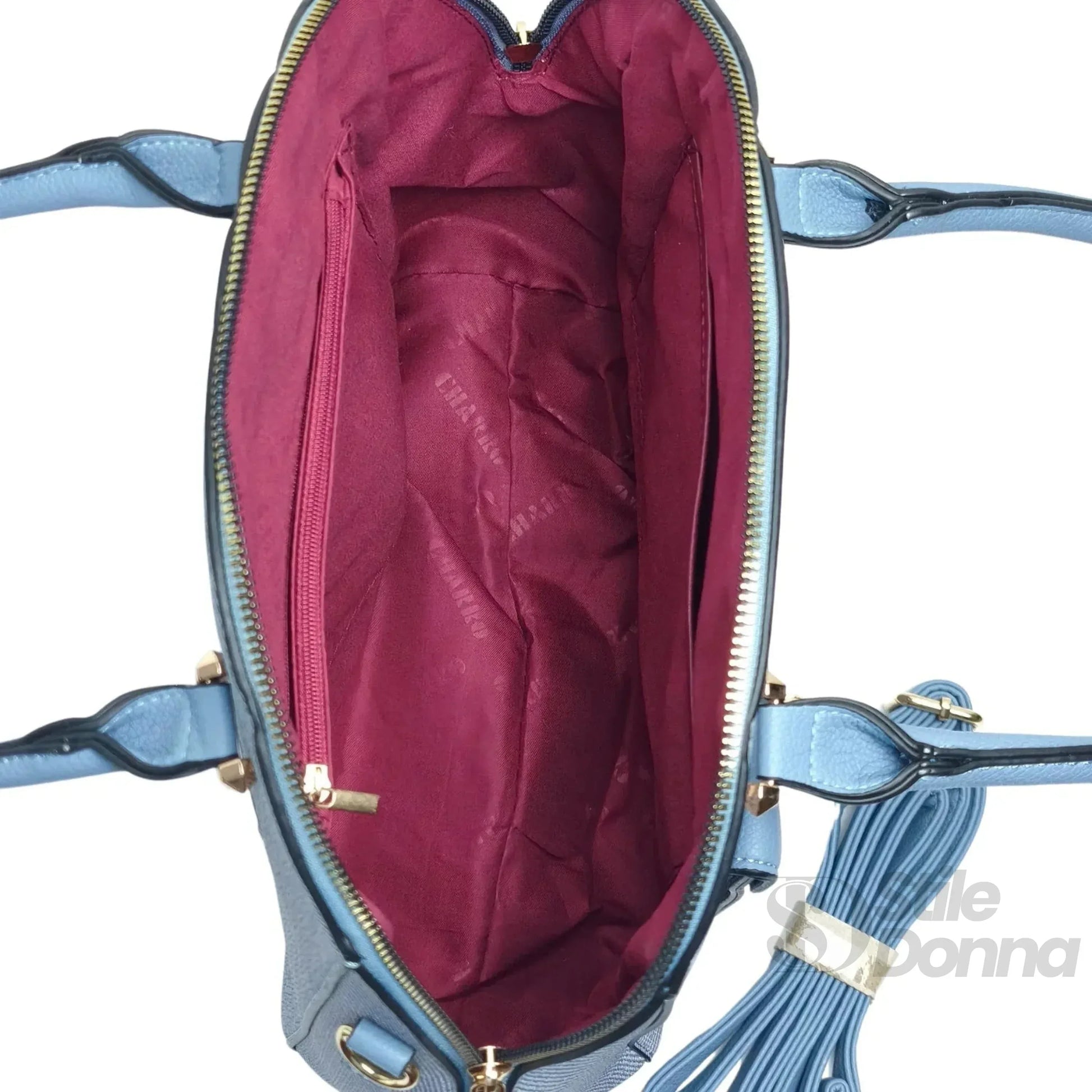 borsa-strutturata-azzurra-con-manico-superiore-a-mano-finta-pelle-659 - Stile Donna Bags