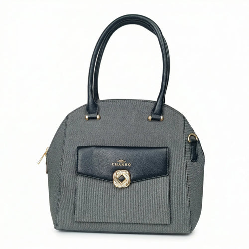 Borsa Strutturata Azzurra Con Manico Superiore In Ecopell… | Vista frontale | ecopelle | Blu