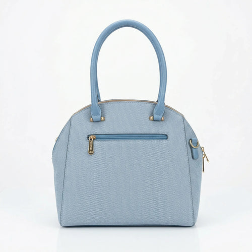 Borsa Strutturata Azzurra Con Manico Superiore In Ecopell… | Interno e tasche | ecopelle | Nero