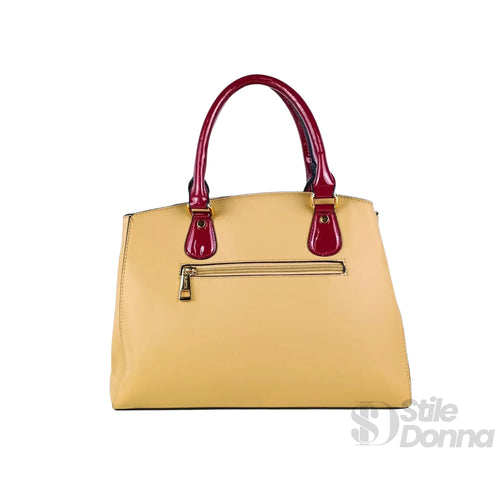 Borsa Tote Da Donna In EcoPelle Con Ricamo Floreale E Scr… | Interno e tasche | ecopelle | Cachi