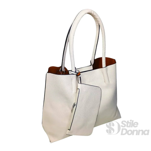 Borsa Tote In Ecopelle Sintetica Con Tracolla Inclusa Chi… | Vista laterale | ecopelle