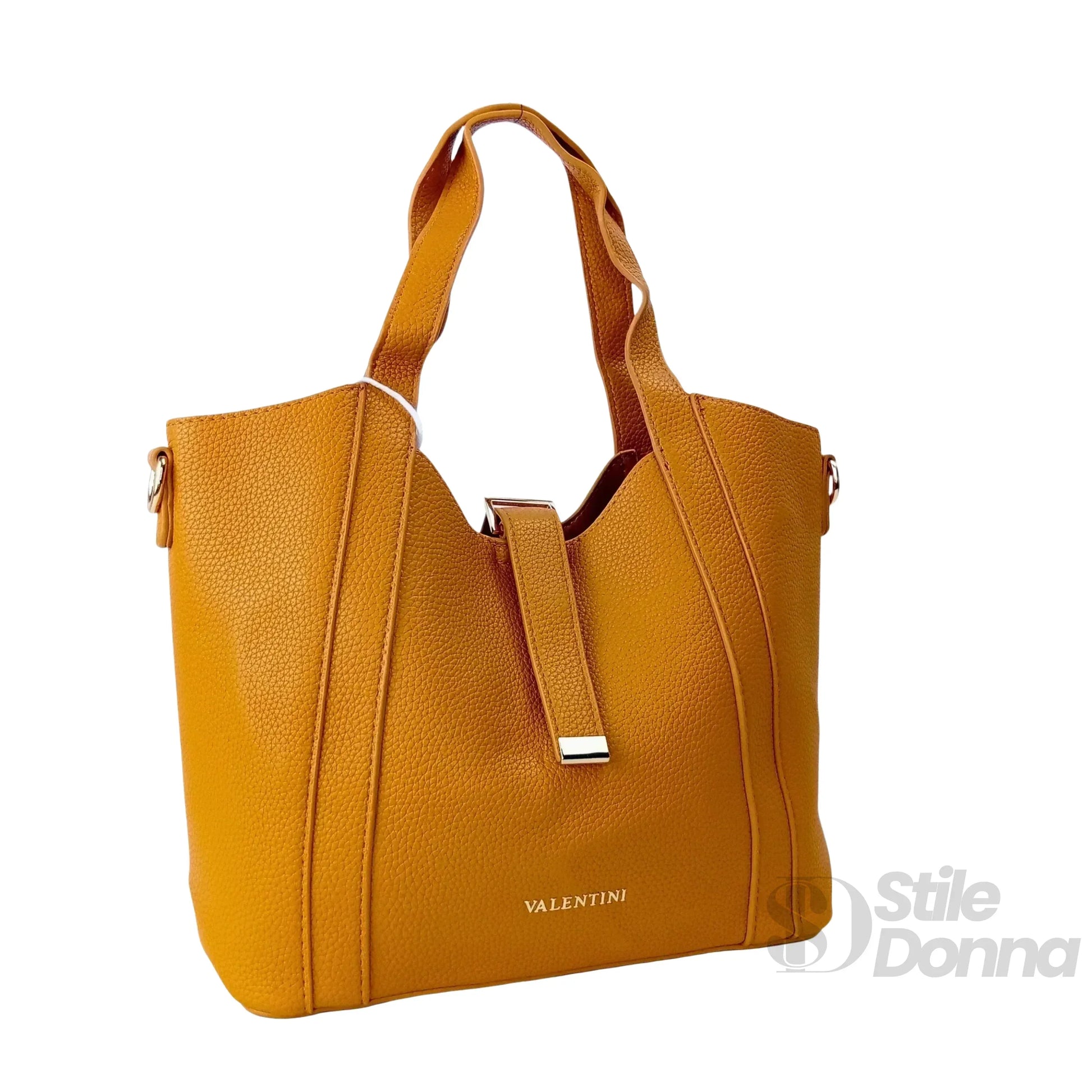 borsa-tote-valentini-sibi-in-pelle-giallo-senape-a-mano-572 - Stile Donna Bags