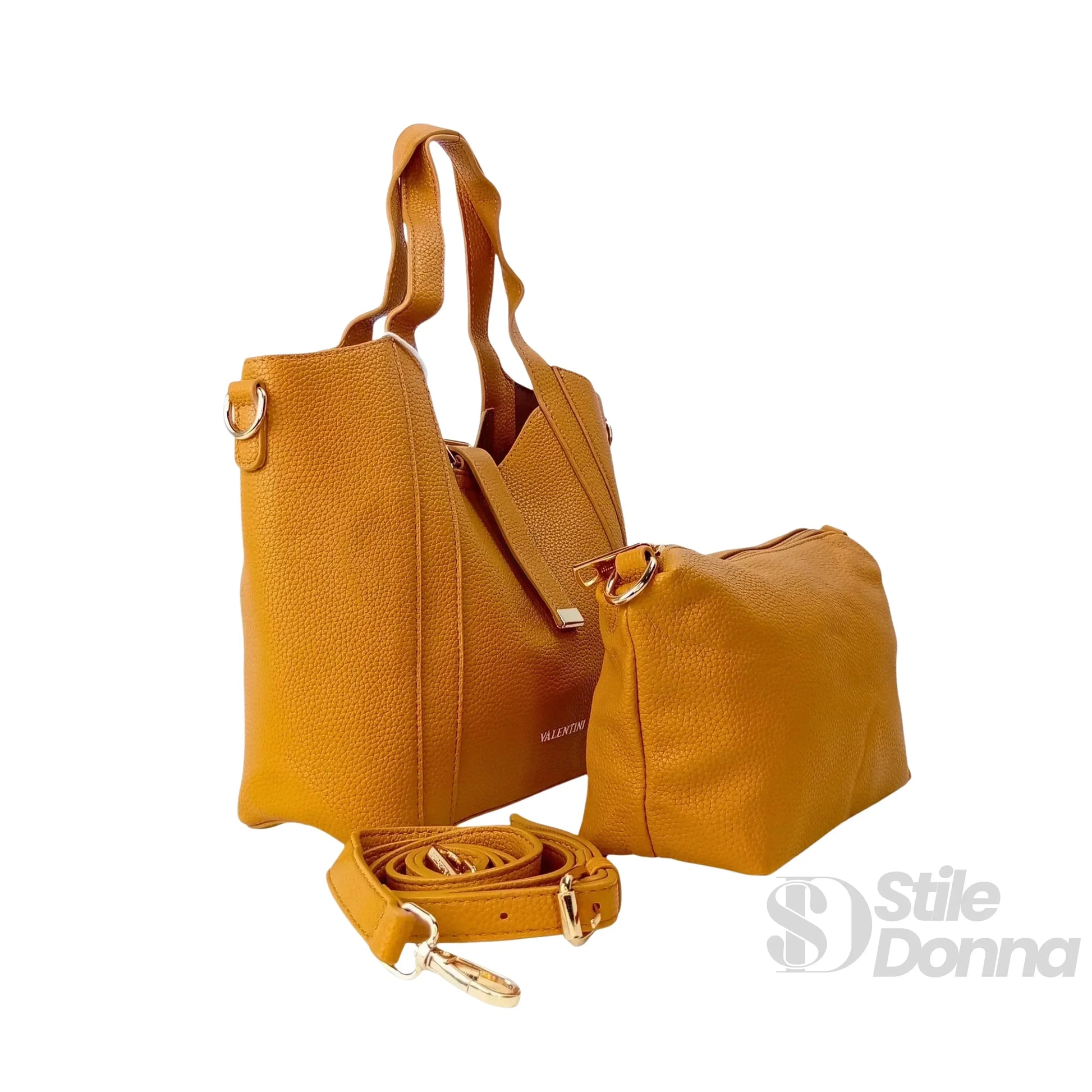 borsa-tote-valentini-sibi-in-pelle-giallo-senape-a-mano-796 - Stile Donna Bags