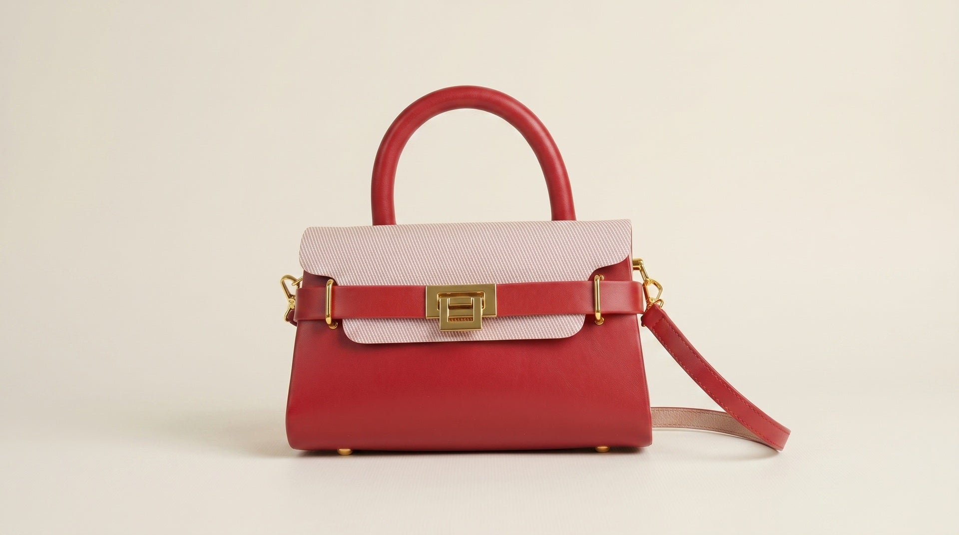 borsa roso in pele