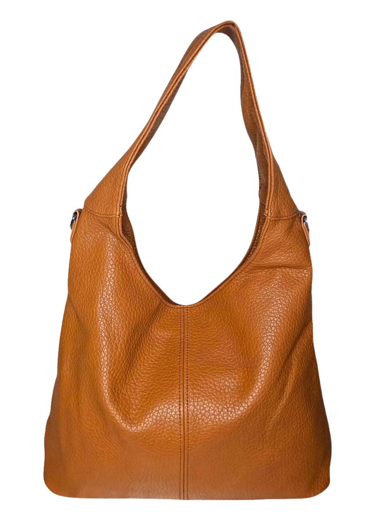 Brown Faux Leather Hobo Bag - MS-6813 - Stile Donna Bags