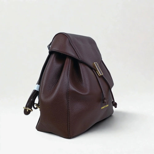 Brown Leather Backpack for Women MS-8289 - Stile Donna Bags
