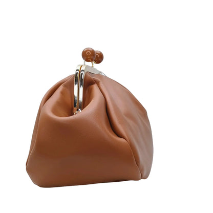 Brown Leather Clutch Bag - MS-4379 - Stile Donna Bags