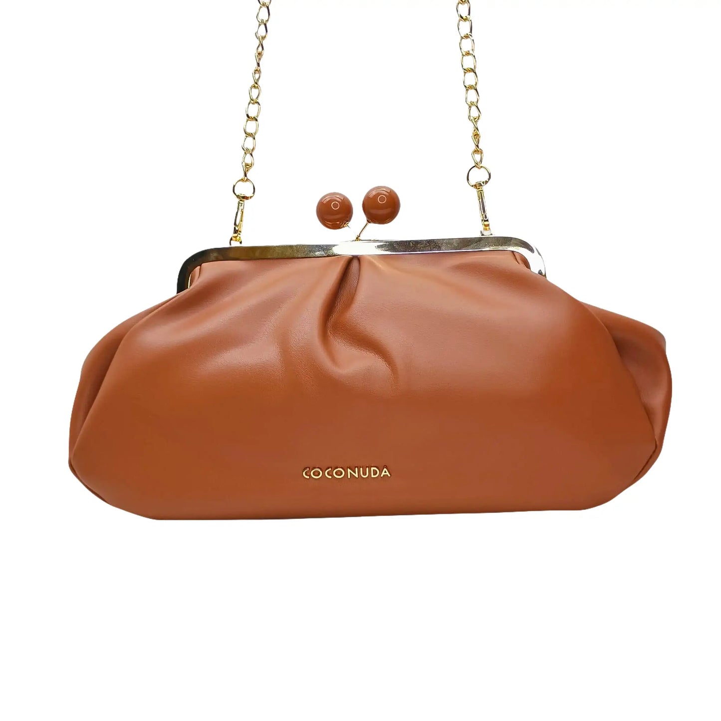 Brown Leather Clutch Bag - MS-4379 - Stile Donna Bags