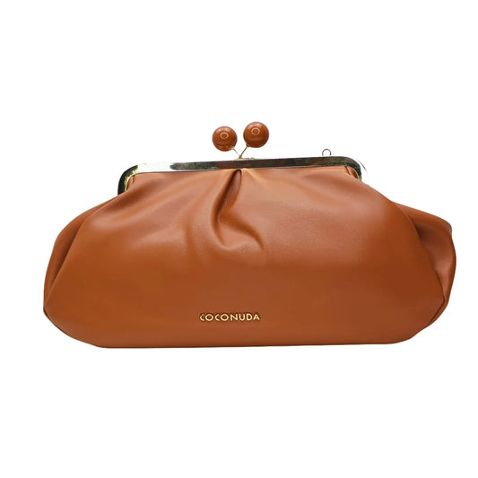 Brown Leather Clutch Bag - MS-4379 - Stile Donna Bags