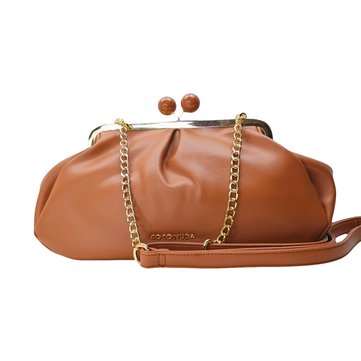 Brown Leather Clutch Bag - MS-4379 - Stile Donna Bags