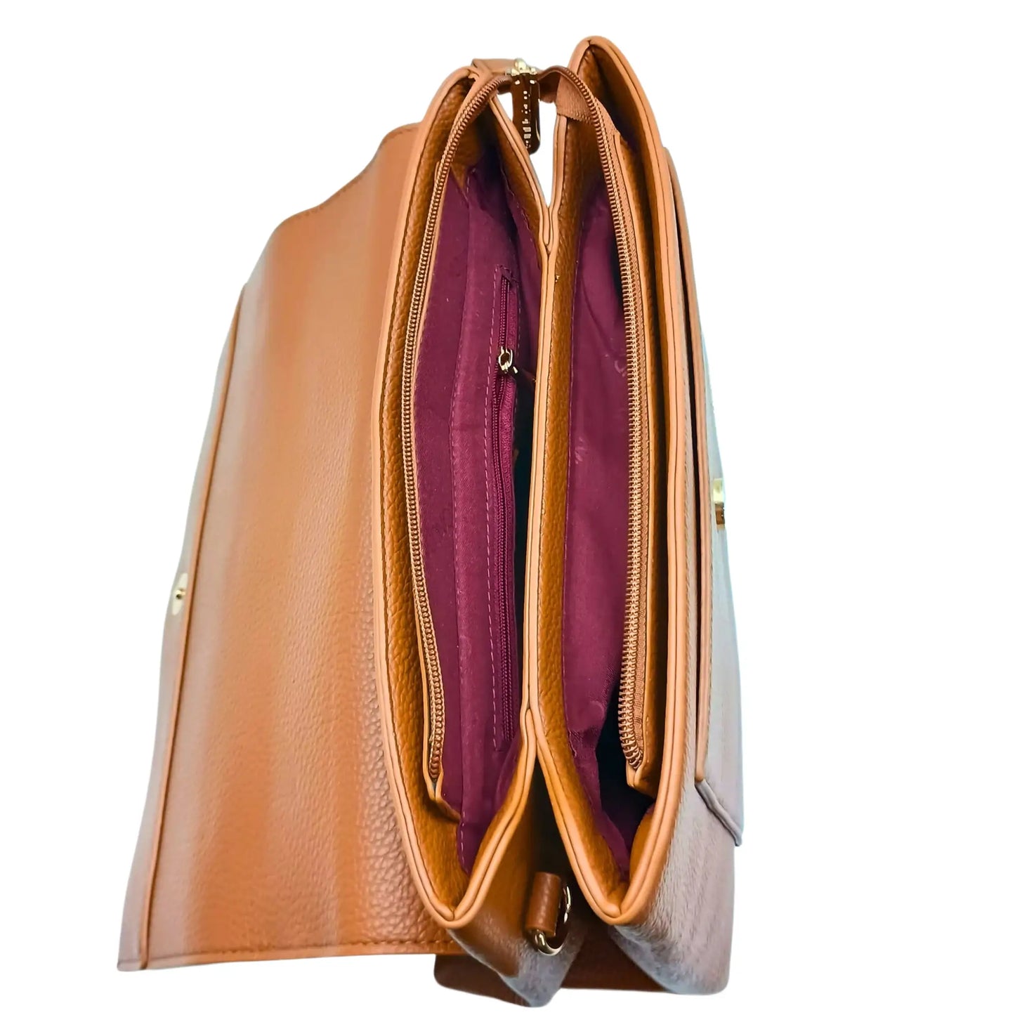 Brown Leather Clutch Bag - MS-9730 - Stile Donna Bags