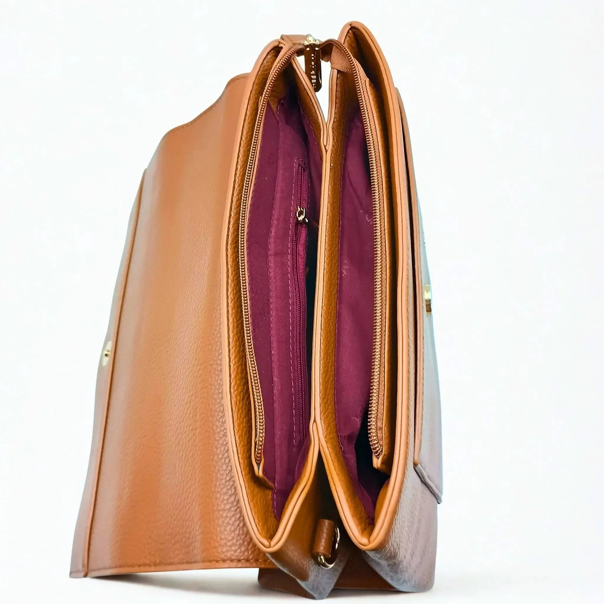 Brown Leather Clutch Bag - MS-9730 - Stile Donna Bags