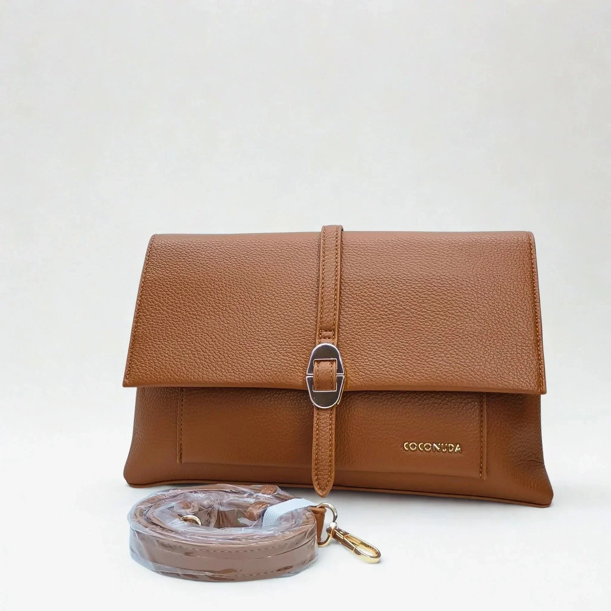 Brown Leather Clutch Bag - MS-9730 - Stile Donna Bags