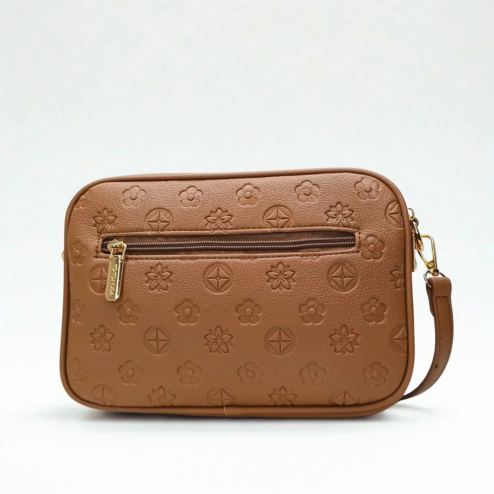 Brown Leather Crossbody Bag - MS-3751 - Stile Donna Bags