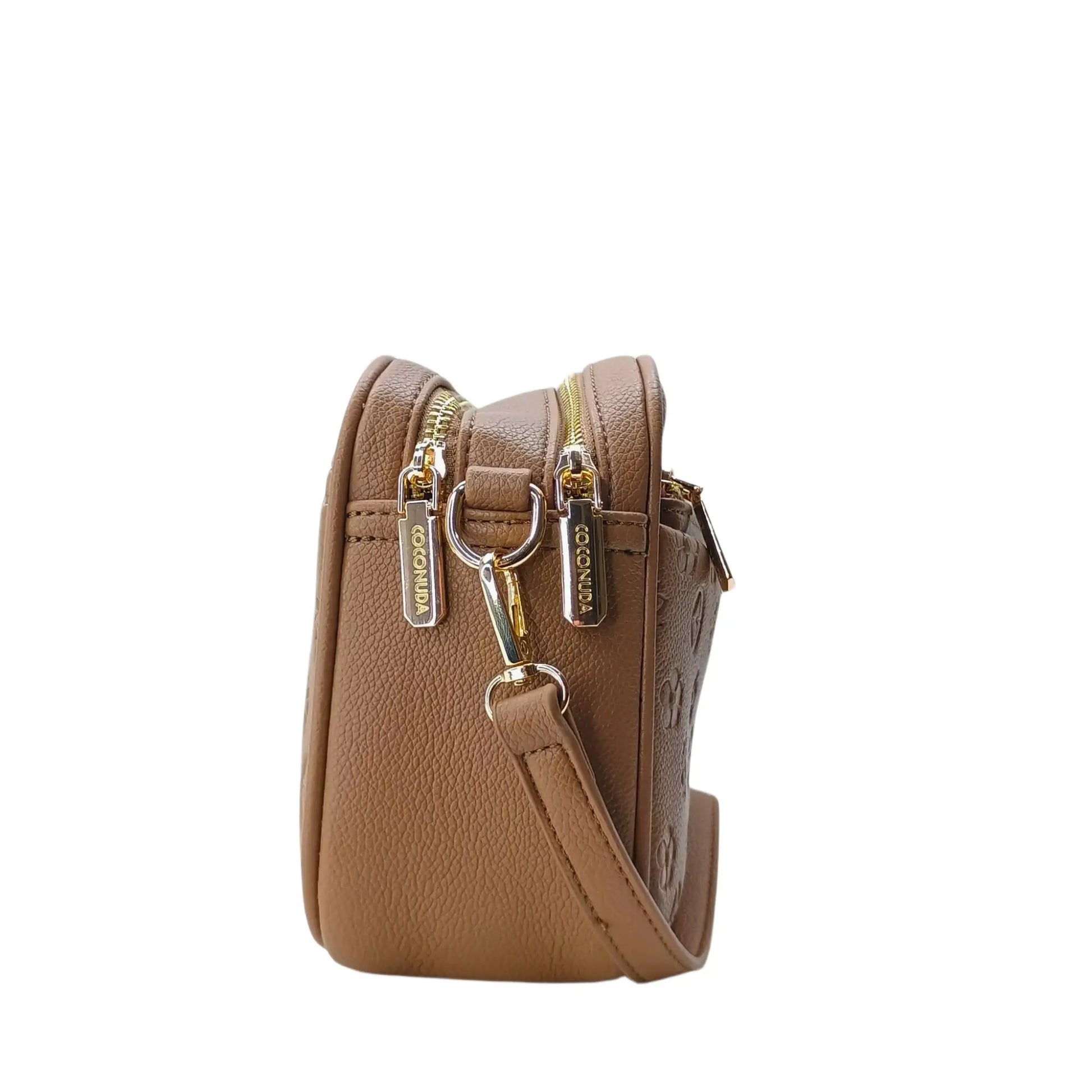 Brown Leather Crossbody Bag - MS-3751 - Stile Donna Bags