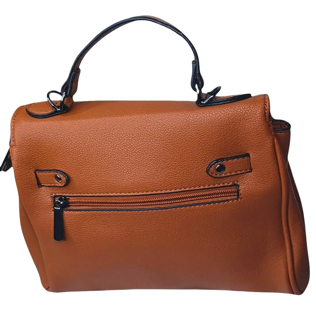 Brown Leather Handbag with removable strap - MS-8800 - Stile Donna Bags