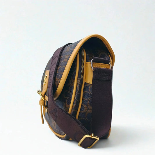 Brown Saddle Bag with removable shoulder strap - MS-4355 - Stile Donna Bags