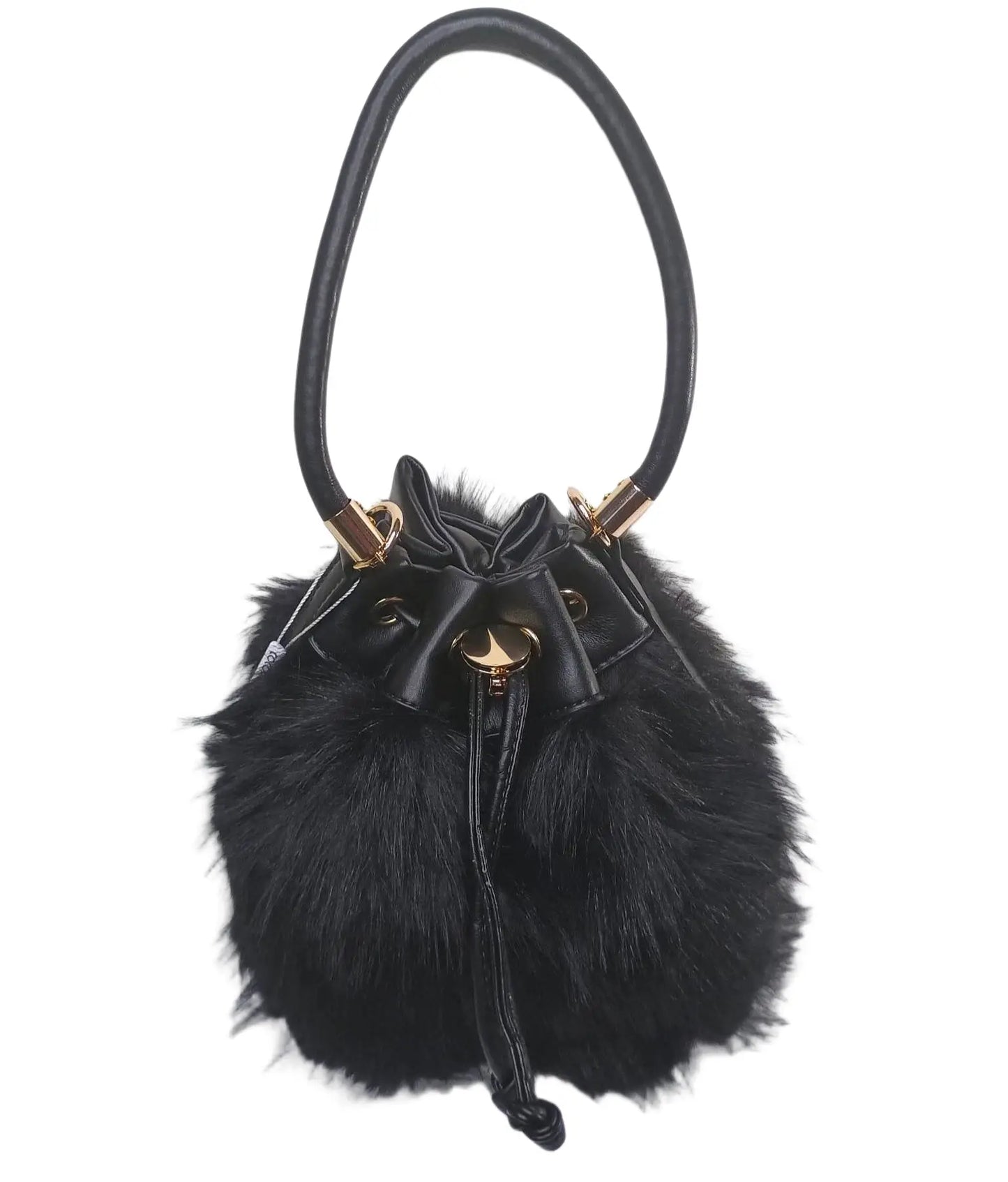 Bucket Bag Faux Fur with Shoulder Strap - MS-8394 - Stile Donna Bags